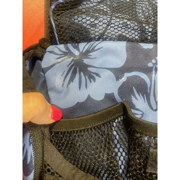 L. L. Bean Toiletry Shower Hook Floral Blue Hawaiian Tropical Hanging Travel Bag - Picture 10 of 10